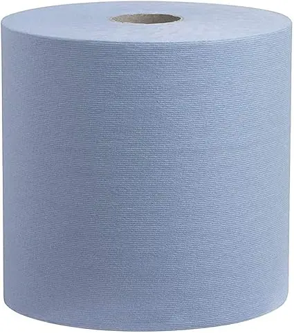 Centrefeed Blue Roll - 2 Ply Embossed Blue Paper Towel Roll (Pack of 12 Rolls) and (Pack of 6 Rolls) Toilet Wipes 8