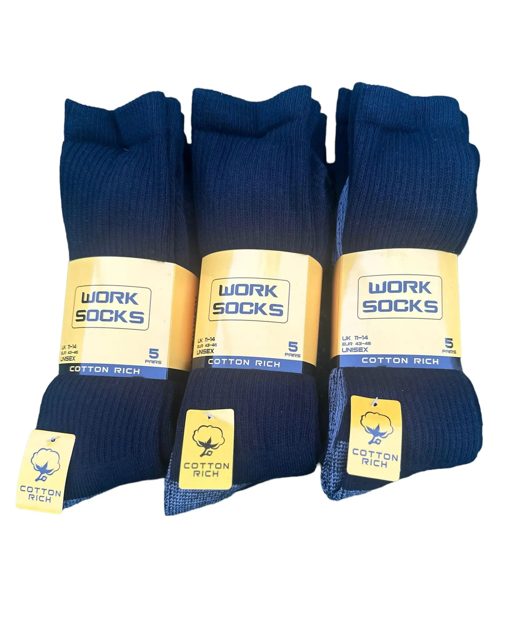 10 Pair+5 free  Men's Heavy Duty Cotton Rich Cushion Soled Work Socks 11-14 Menswear Long