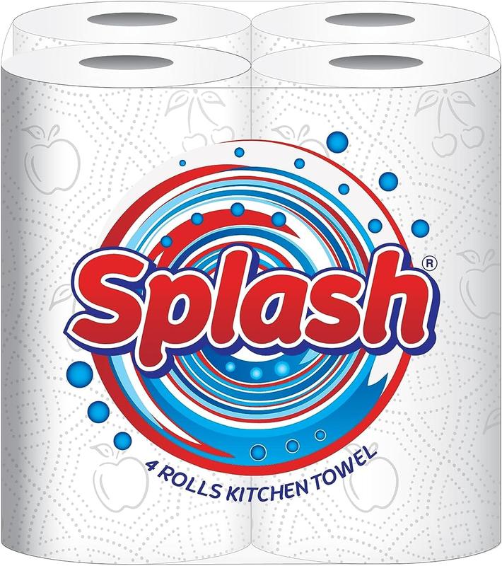 24 kitchen Roll / Towel 2 Ply 10M Per roll - Splash Strong Super Absorbent printed Design - 24 rolls pack (4x6 Case Pack) 2