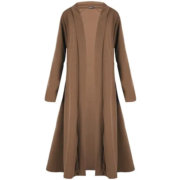 Womens Plain Full Sleeves Oversized Baggy Open Front Flare Duster Cardigan