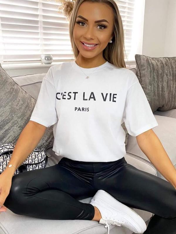 Product Introduction of H.O.A Women's Ladies C'esta La Vie Oversized T-Shirt Top 6
