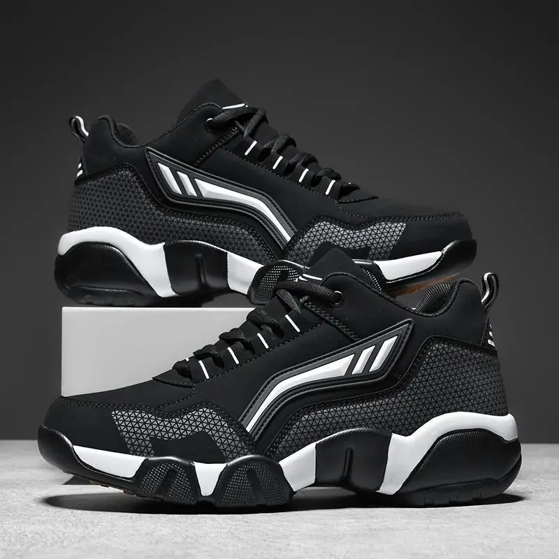 Comfortable Waterproof Men's Faux Leather Sneakers - Non-Slip Rubber Sole for All Seasons, Casual & Sporty Style 2