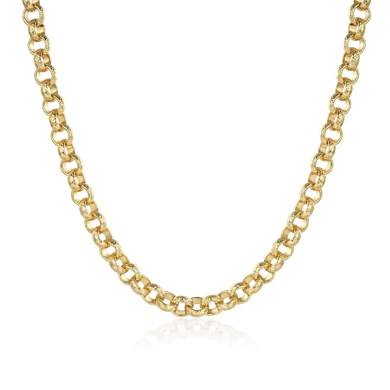 New 8mm Gold Diamond Cut Pattern Belcher Chain 0