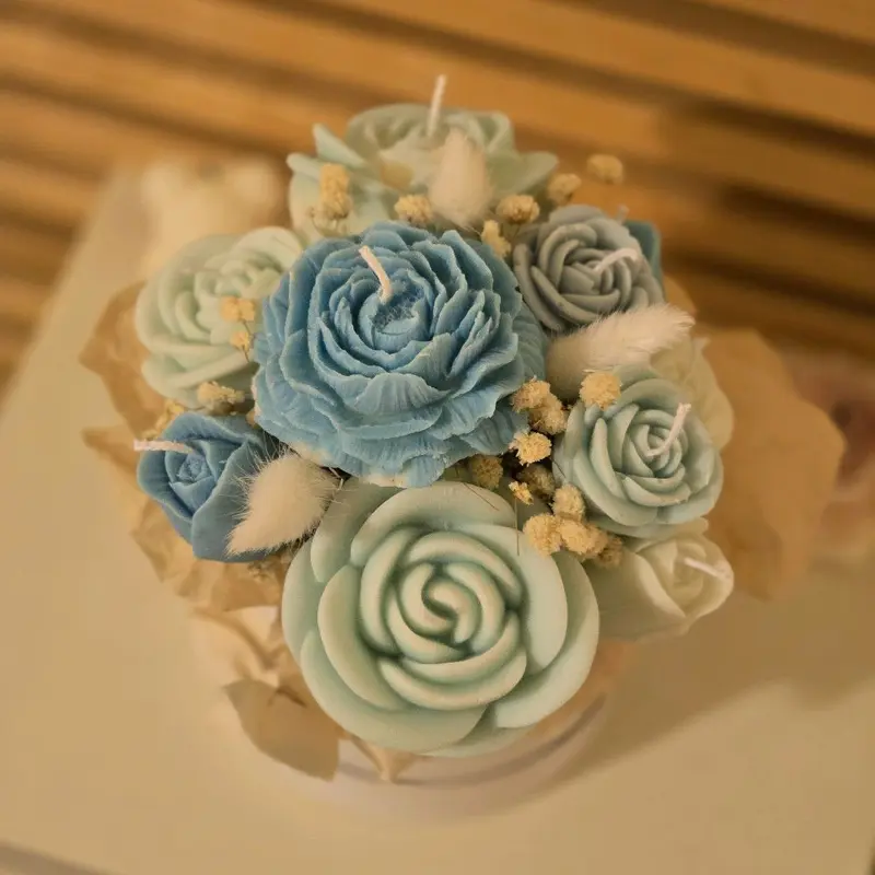Flowers Bouquet Candle - Personalized Home Decor Ornament Ornaments Decoration gift Scented Perfume 1