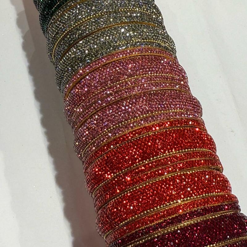 SB16 Mix Diamond Diamante Bangles Bracelets Stone  Bridal Party Wear Fancy Indian Pakistani Jewellery Multi Colour All Sizes Gold 0