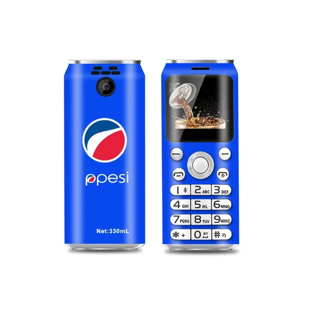 Blue Portable Mini Keypad Bar Mobile Phone with Dual Sim, Bluetooth and Camera - Card, Usb - Rear, Audio