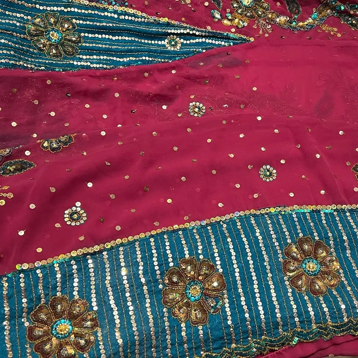 Pinky Blue Saree