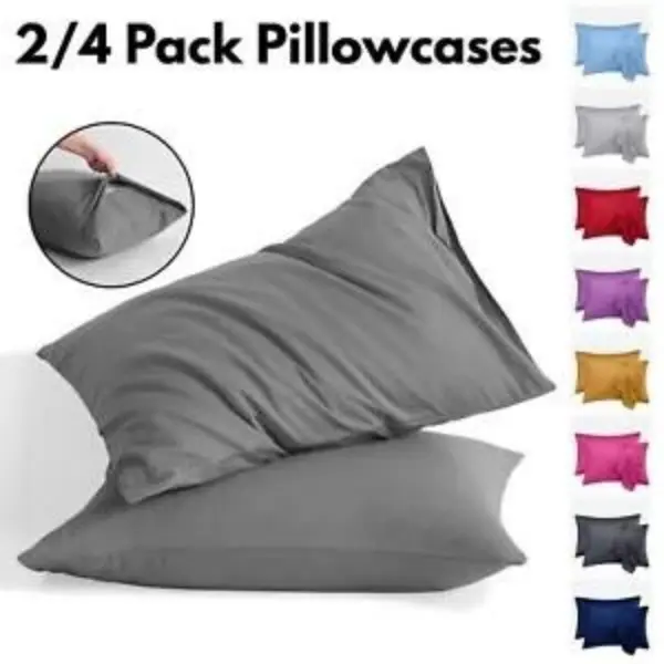 Trend & Bend  Microfiber Multicolor Pillowcases Pack of 2 & 4 - Breathable, Soft and Durable Pillow Covers - UK Standard Size (50x75cm) Plush Support 0