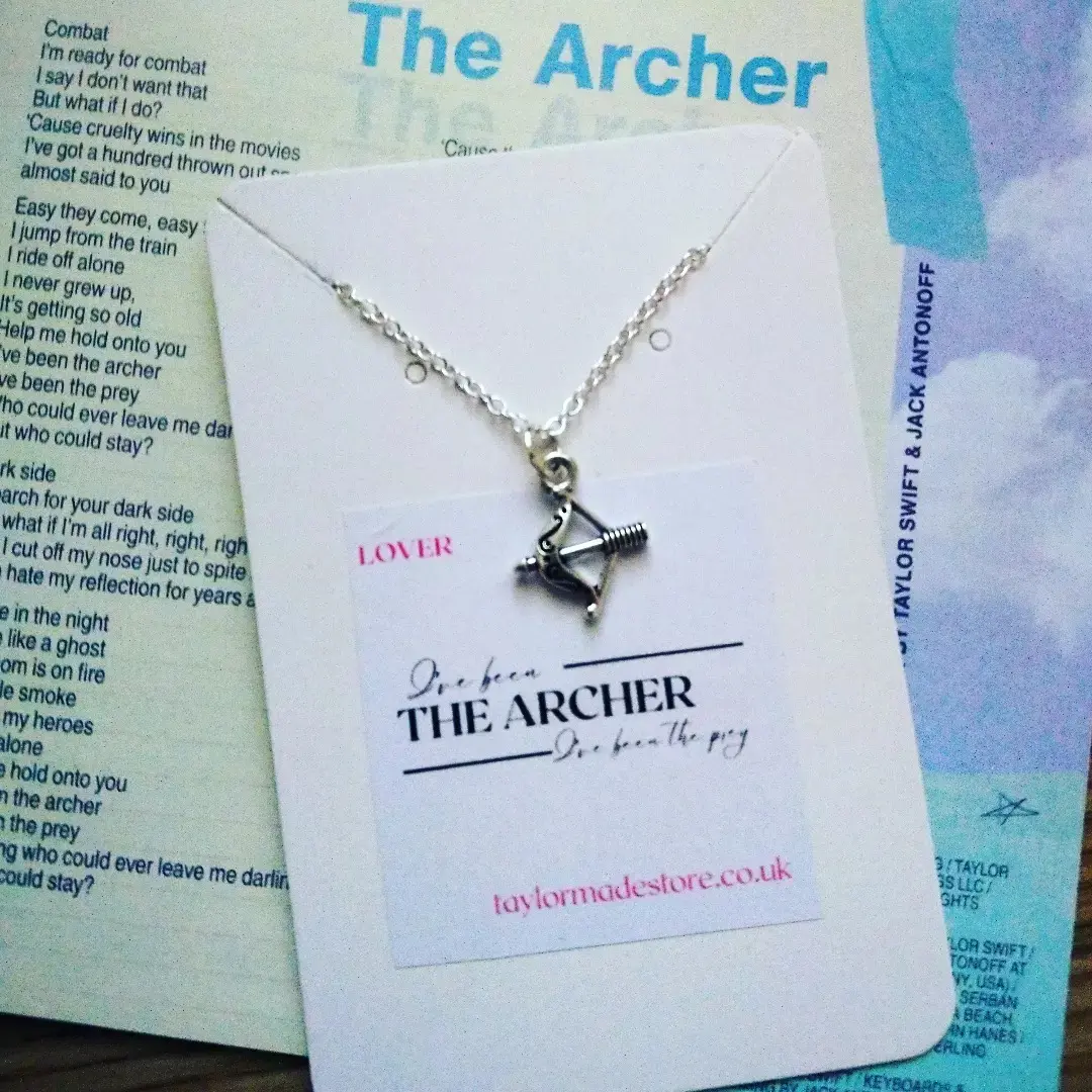 The Archer Necklace Taylor Swift Lover Bow and Arrow Silver-Plated