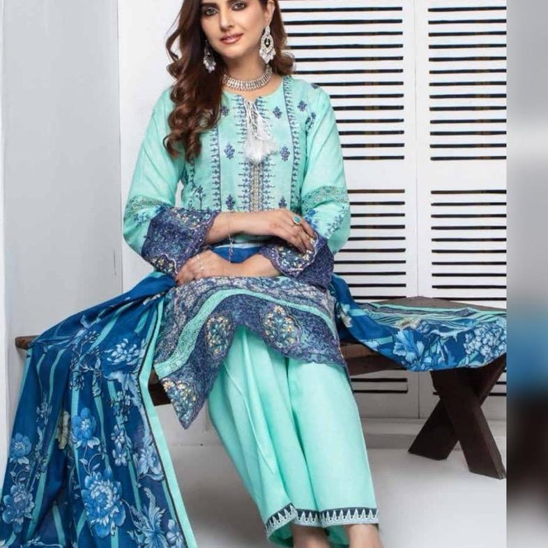 Munira Lawn D7 012 Printed and embroidered readymade suit chiffon dupatta  Casual Womenswear Summer Clothing 1