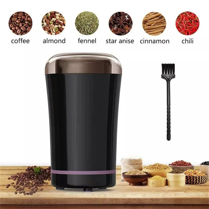 Electric Coffee Grinder Grinding Milling Bean Nut Spice Matte Blade Blender UK 2