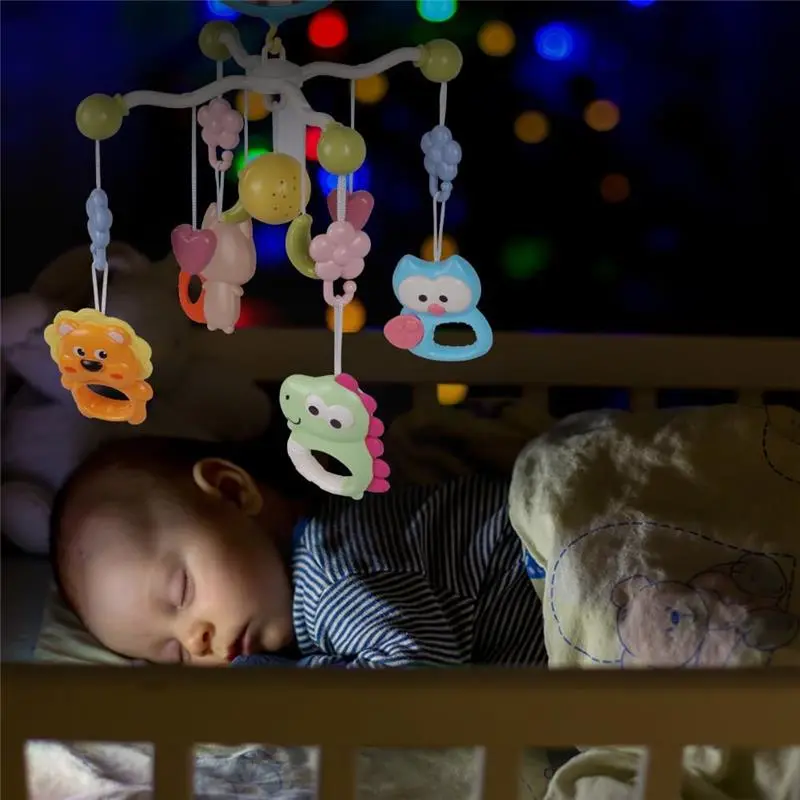 Baby Crib Toy, Baby Crib Mobile with Music and Lights, Cot Mobile Toy with Timing Function Projector and Remote Control, Baby Crib Toys for Boys Girls (Blue) 3