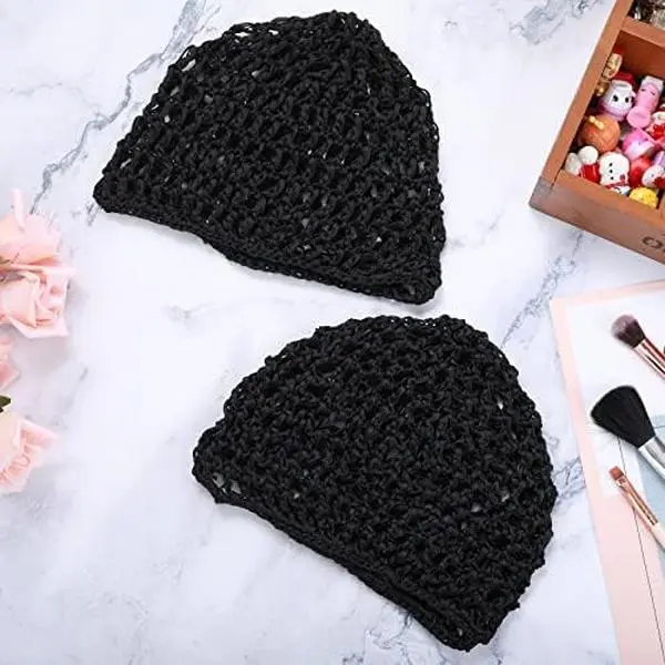 Tubi Hair Wrap, Hair Wrap Cap Sleeping Hair Net Snoods Wrap Bonnets Long Straight Curl Wig Head Protector Black Mesh Wrapping Crochet Wave Cook Hats Bun Lift Strap Weaving Sew For Women Ballet 2 PCS tubi  hair Haircare  Daily Durable Adjustable Cosmetic