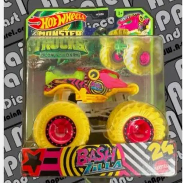 Hot Wheels Glow In The Dark Bash Zilla Monster Truck - Classic & Novelty Toy