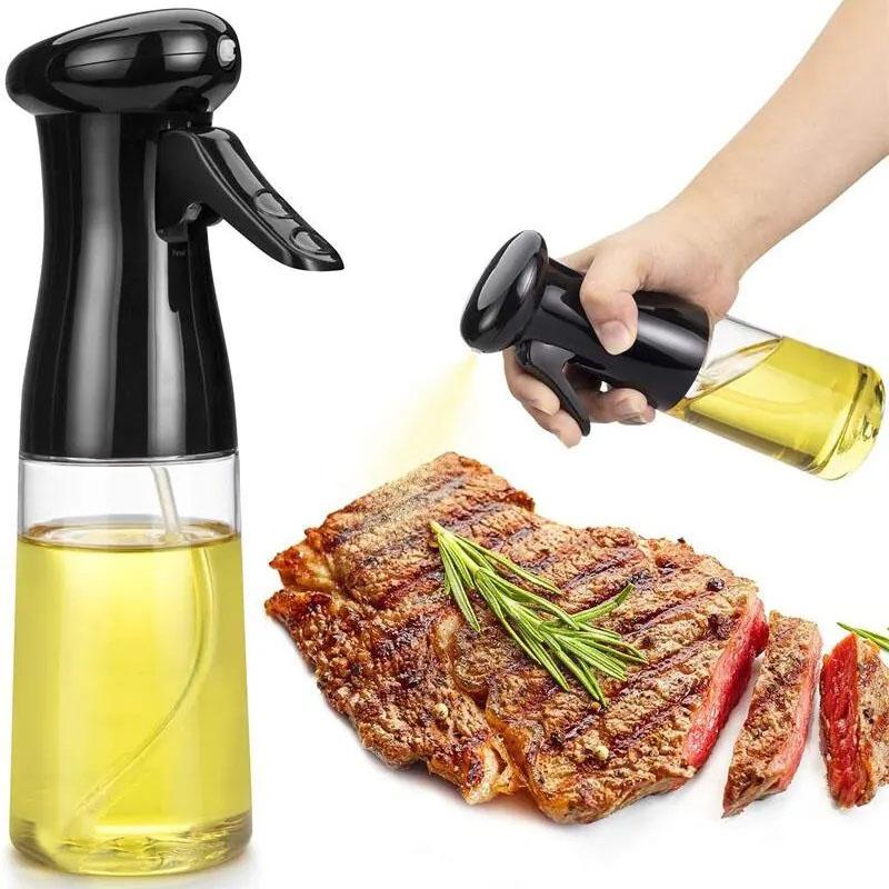 200ml Oil Spray Bottle Kitchen Cooking Olive Oil Dispenser Camping BBQ Baking Vinegar Soy Sauce Sprayer Containers multicoloured spray type oil  dispenser Transparent Utensils Air Fryer Nozzle 7