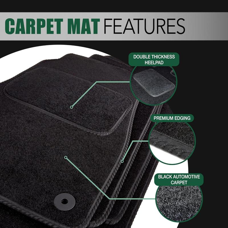 GCM - Car Floor Mats for Audi A3 & S3 2012 to 2020 Full Floor Protection - Anti Slip & Fit Car Mat with 8 Clips Easy to Clean Car Carpet for All-Weather 2