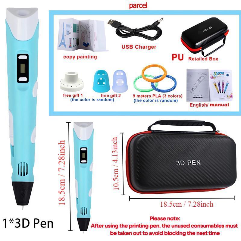 Product Introduction of Creative Student DIY Printer Pen Kit, 1 Set Plug & Use Multifunctional 3D Printing Pen Kit, Student Education Devices, 3D Pen with LCD Screen, Best Gift For Students, Girls Birthday Gift 7