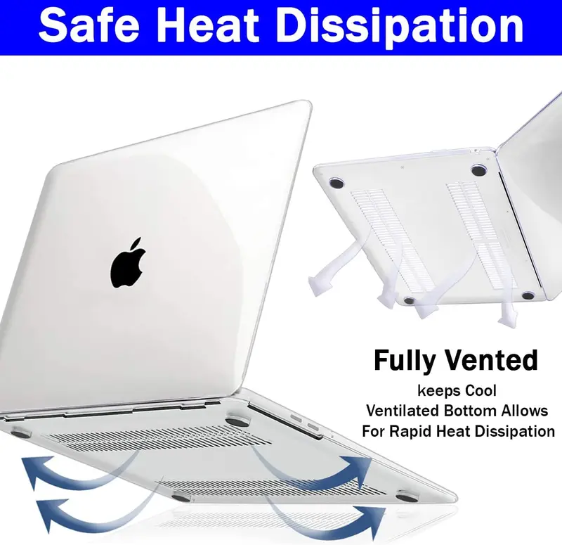 Crystal Clear Case for MacBook Air 13 inch (2010-2017) - Polycarbonate Hard Shell Cover for MacBook Air M1 A2337/A2179/A1932 3