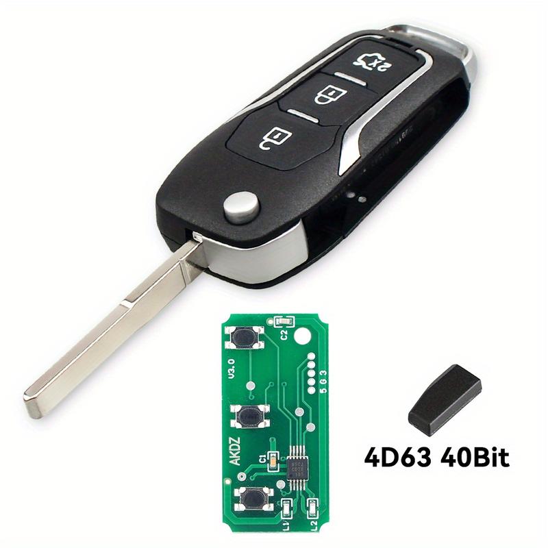 Product Introduction of KEYYOU Modified Flip Remote Car Key Control with 4D63/4D60 Chip 433MHz for Ford Focus 3 2 Mondeo Fiesta Max Key Fob Case 3 Buttons 3