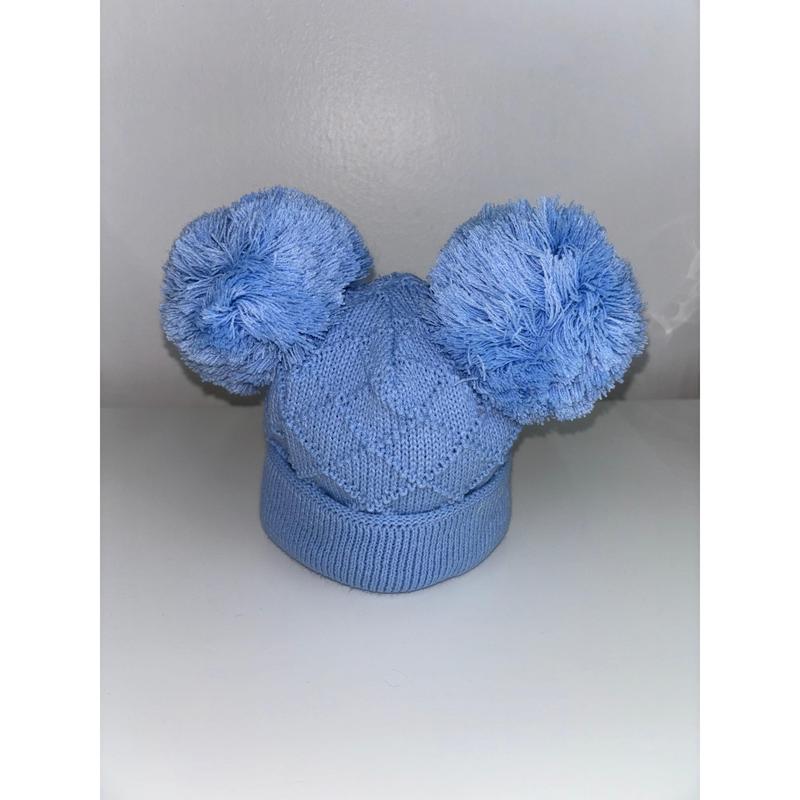 Blue Double Pom Pom Hat 0