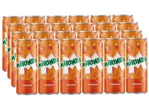 Mirinda Orange Flavored Sparkling Soft Drink Slim Can Pack of 24 x  330ML