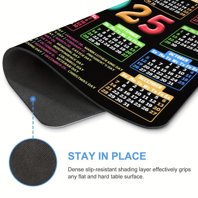 2025 Calendar Gaming Mouse Pad - Non-Slip Rubber Base, Rectangular Desk Mat for Men, Women & Girls, Office & Laptop Compatible, 9.5x7.9 inches 6