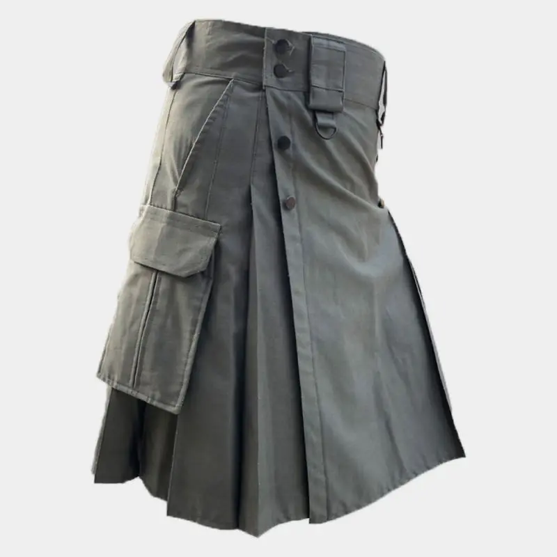 Scottish Olive Green Utility Kilt For Men And Women - Menswear Utility Kilts For Sale - Scottish Traditional Kilts - Scottish Dress