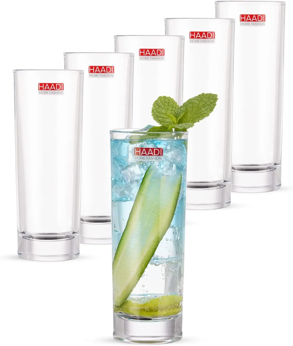 Drinking Glasses Pack of 6-270ml Tall Water, Juice, Beverage Drinking Highball Glasses Crystal Barware Glass Tumbler Perfect for Home, Restaurant, Events & Parties