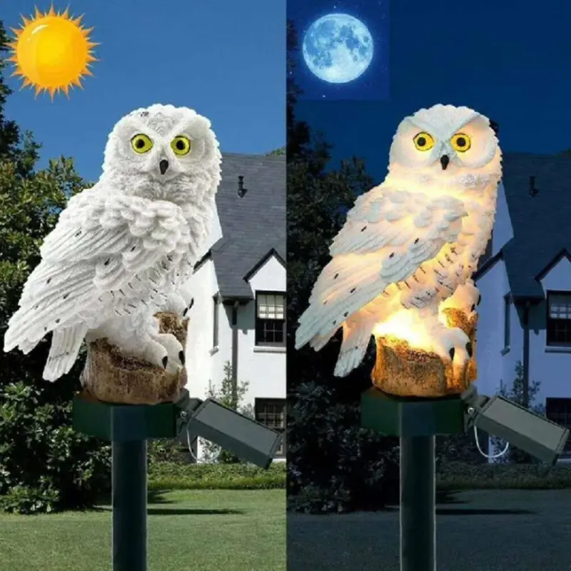 Owl Solar Powered LED Garden Lights Outdoor Ornament Lawn Light Lamp Waterproof 8