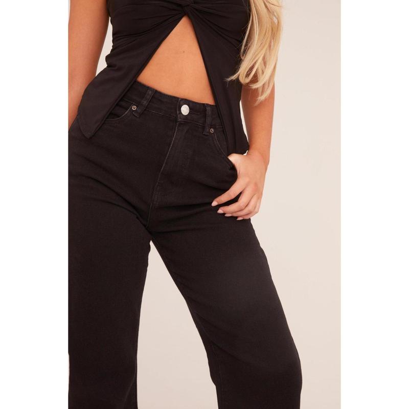 Harper Viral Women's Rebellious Fashion Stretch Straight Leg Frayed Hem Jeans 8