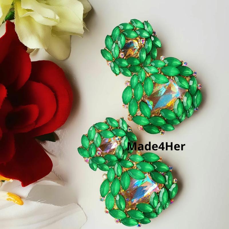 Green Blossom Earrings 2