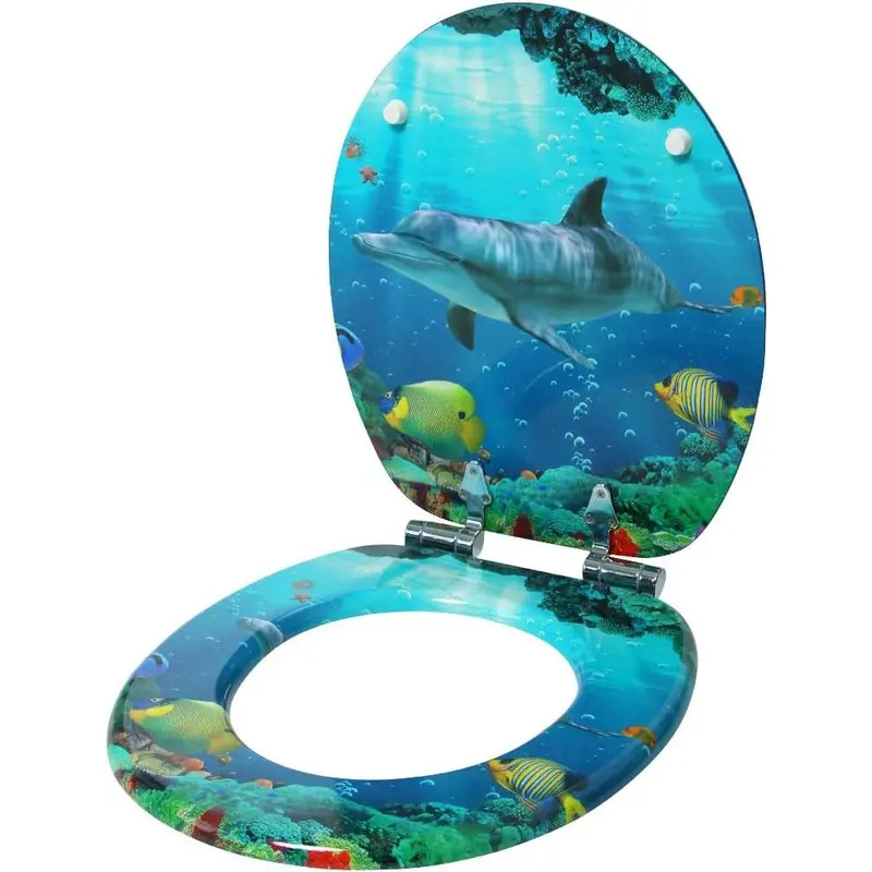 Close Toilet Seat, Wide Choice of New Toilet Seats, Stable Hinges, Easy to Mount (Dolphin) 3