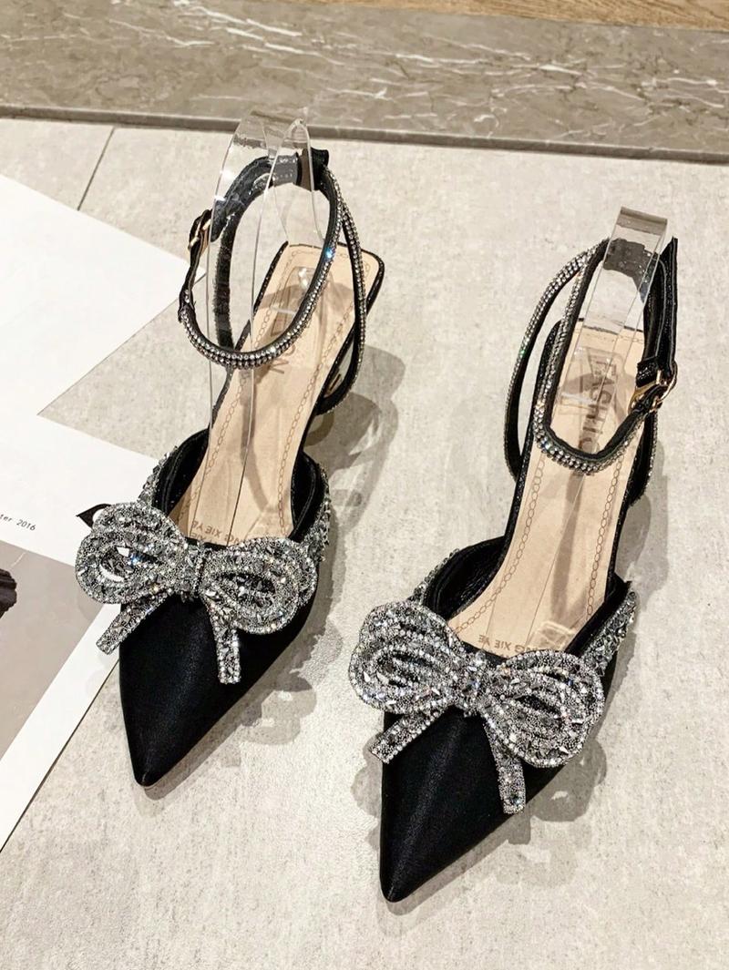 Product Introduction of 2025 Women's Elegant High Heel Shoes With Bow Decoration With Dress Cheer Footwear Summer 5
