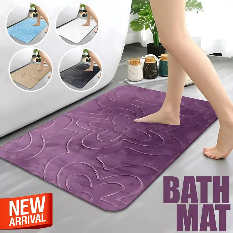 2-Piece Memory Foam Bath Mat Set - Extra Soft, Non-Slip, Super Absorbent Bathroom Rugs, Machine Washable bathroom  accessories wudu  mat  bathroom 1