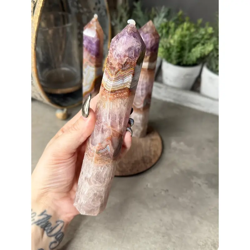Large Amethyst Crazy Lace Agate Towers crystal tower 4