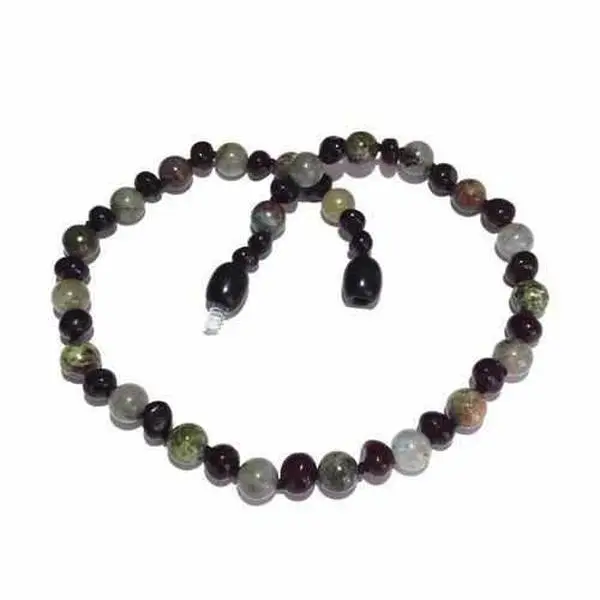 Child Helios Labradorite Bloodstone Polished Cherry Baltic Amber Necklace