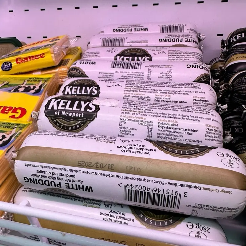 Kelly’s Irish white pudding
