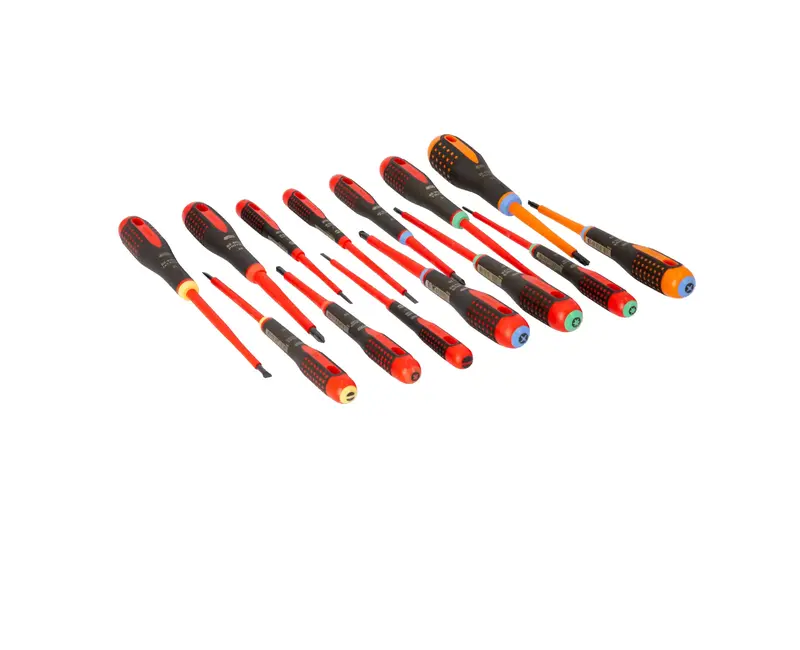 Bahco Ergo 14 Piece VDE Insulated Screwdriver Set Slot Ph Pz Tx,+Minus, BE-9876S. 2