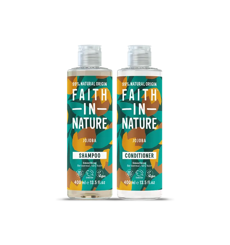 Faith In Nature Jojoba Shampoo & Conditioner Pack - Silicone & Paraben-Free Haircare Set 1
