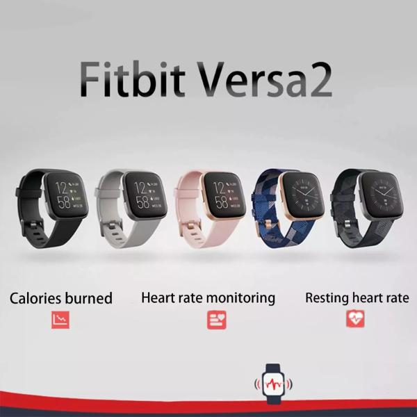 Fitbit Versa 2 Health and Fitness Smartwatch with Heart Rate, Music, Alexa Built Wearable Smartphone Wristwatch 0
