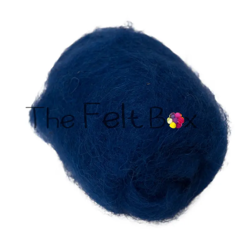 Carded NZ Wool For Needle Felting Batts - Indigo #86 2