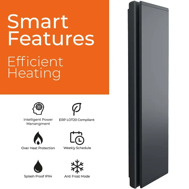 Radialight Icon Wifi Vertical Electric Panel Heater, Wall Mounted, 750W, White 1