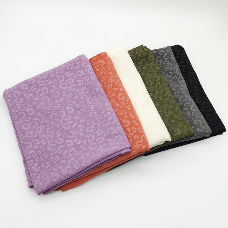 Leopard embossed chiffon scarf 0