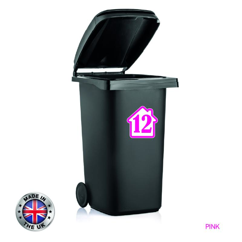BIN02 Wheelie Bin Number sticker Rubbish Garbage Custom Rectangular Stickers  4 x 150mm x 150m Choose from 8 colours and choose your number waterproof laminated bin caravan house numbers Decor Decorative Set 5