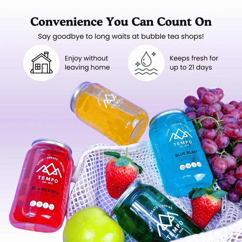 Red Reviver Bubble Tea Cans 350ml  - 4 Pack 5