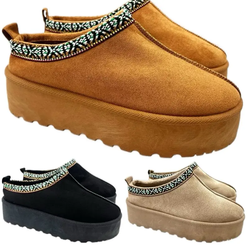 Warm Slip-On Platform Slippers for Girls - Indoor and Outdoor Use - Size Options - Comfortable Footwear - Flipflop, Slide