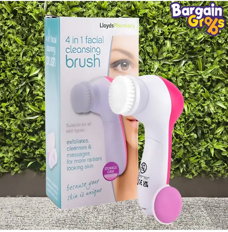 Lloyds Pharmacy 4 in 1 Skin Cleansing Face Brush - NEW - 4 Interchangeable Heads Multifunction Face Cleaning Exfoliating Pores Cleanse Facial Comfort 3