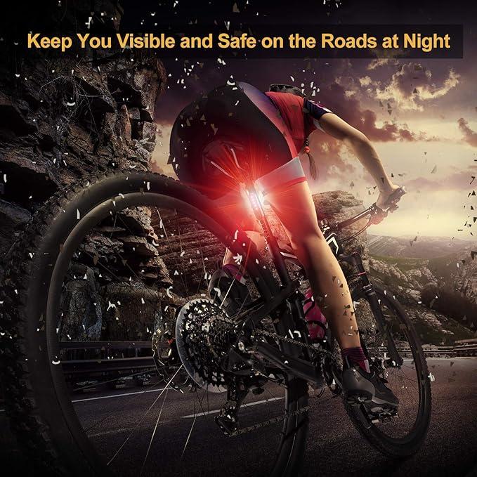 Super Bright Bike Light Set & Red Bell Set. 2400 Lumen Front Light. Bright Rear Light & Bike Bell Set 6