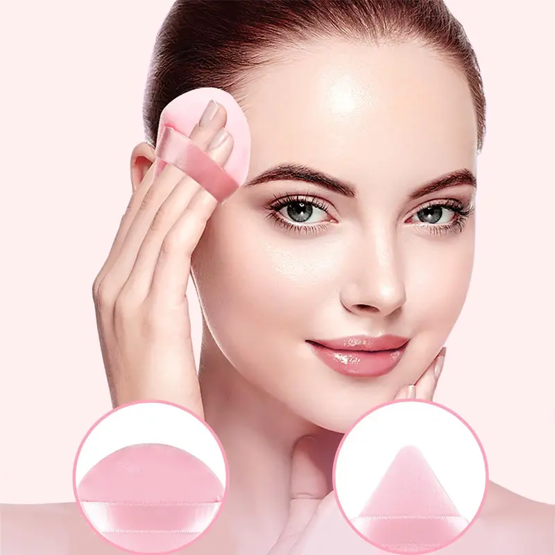 8 Pcs Powder Puff Face Triangle,2 Colors Face Makeup Puff Wet Dry Dual-Use,Face Powder Puff for Under Eye Makeup Applicator(Pink&Black) 2