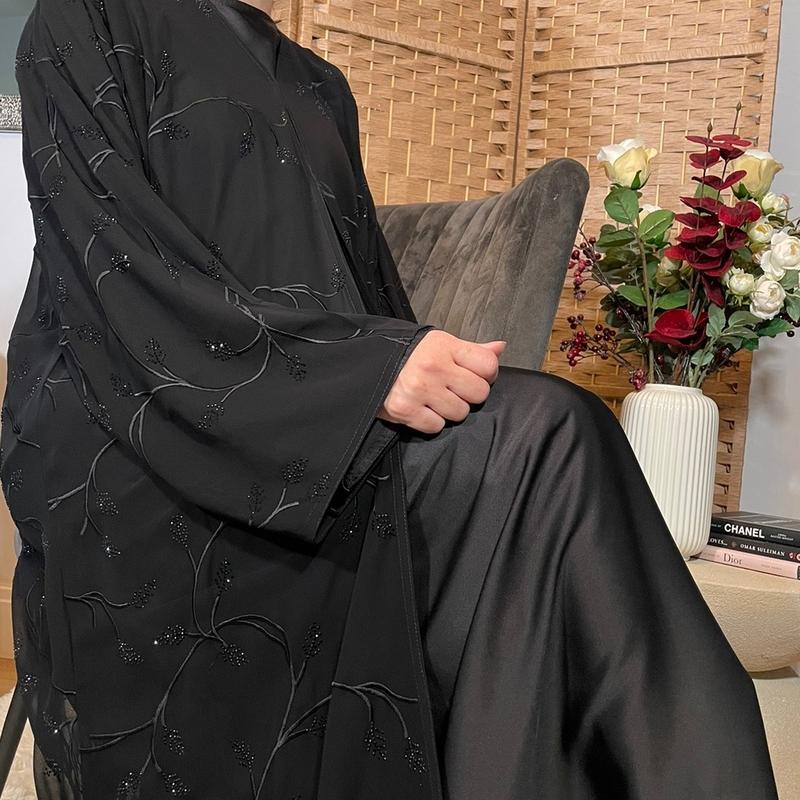Aiza Abaya - Luxury Chiffon with Satin Inner for Women (inner not attached) 1